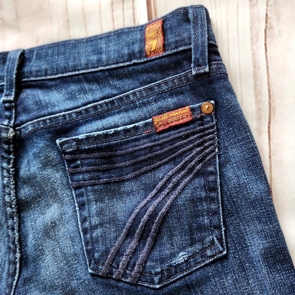 7 For All Mankind "Dojo" Crop Bermuda Wide Leg High Rise Shorts | Womens Size 26 - Picture 7 of 10